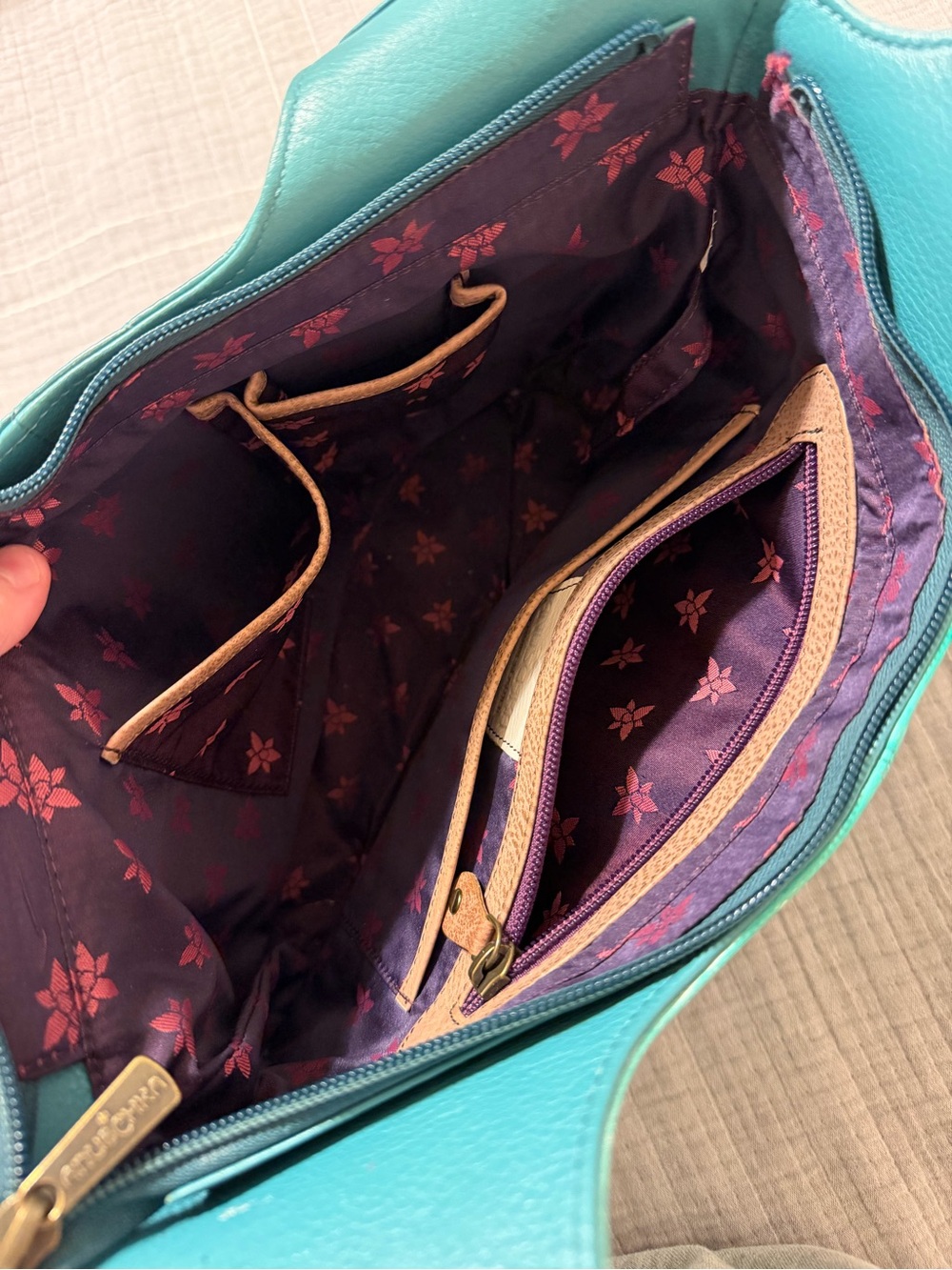 Anuschka Floating Feathers Hobo Shopper Bag - Picture 4 of 5